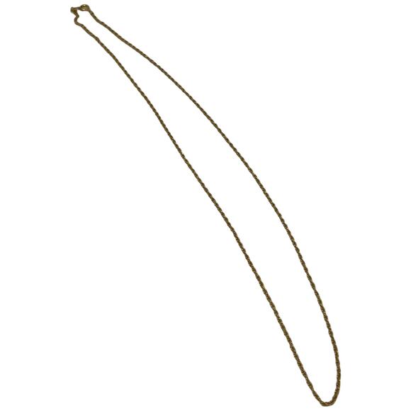 Delicate Gold Tone Chain Necklace Simple Minimalist Rope Twist Long 24 inch - Picture 8 of 12